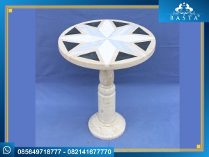 Meja Teras Marmer Bulat